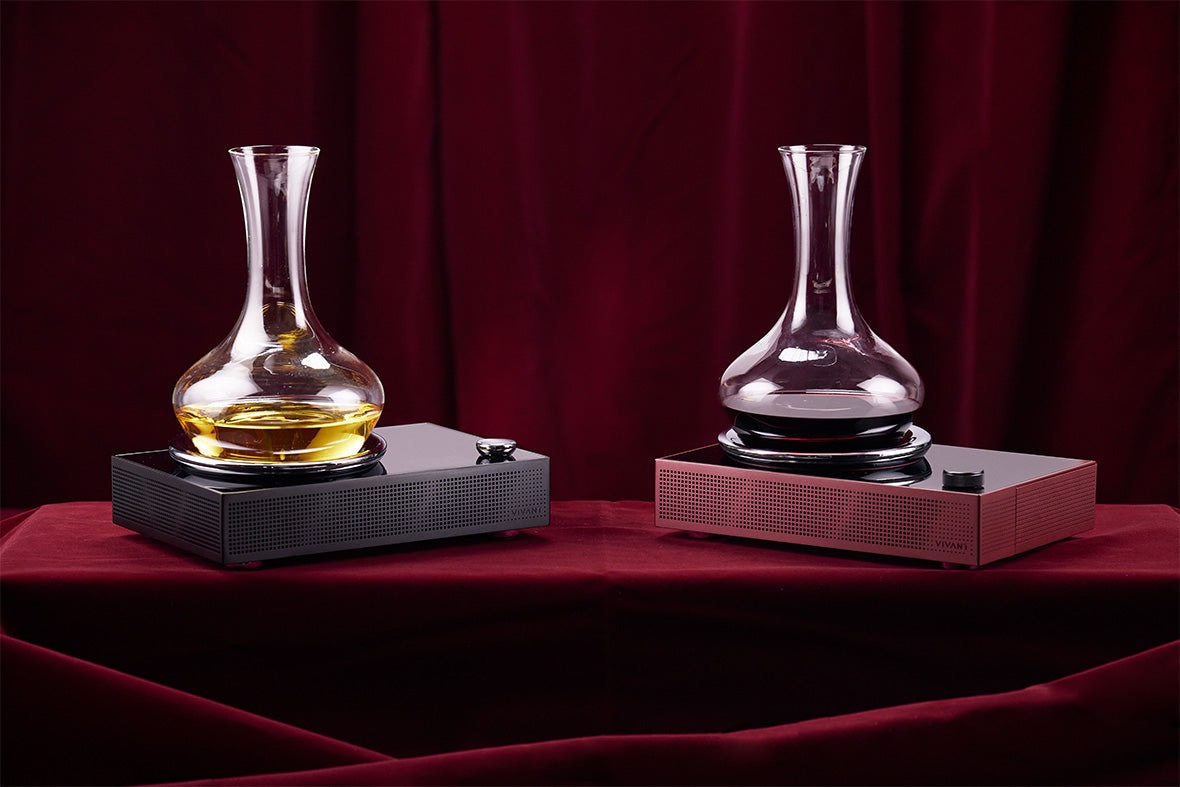 Titan Portable Electronic Decanter Chiller - Burgundy Red, Black - VIVANT Wine Collection
